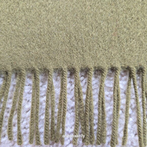 COS Wool Scarf Green Fringe Oblong - Picture 6 of 12